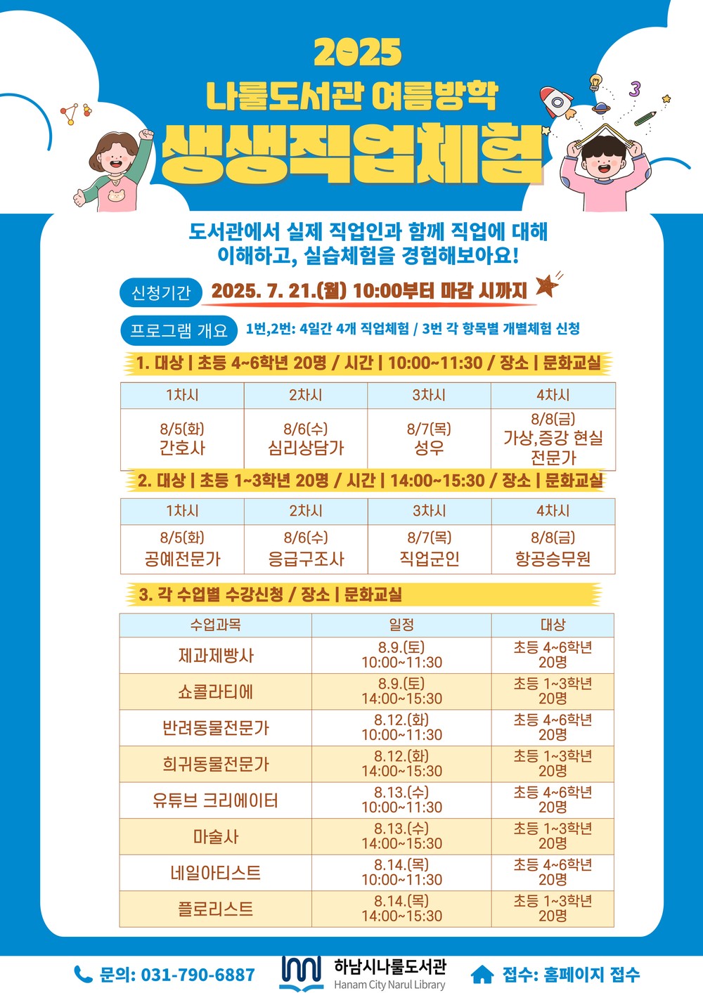 하남시, 나룰도서관서 초등학생 대상 ‘생생 직업 체험’ 운영