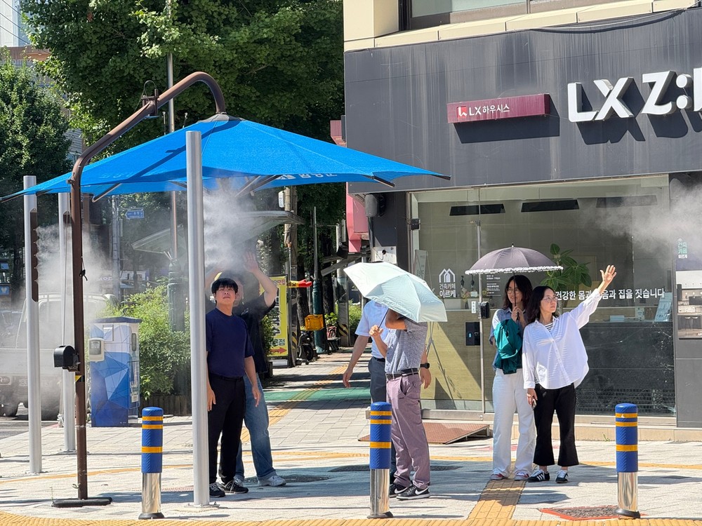함양읍 시가지, 쿨링포그 가동… "도심 열기 식힌다"