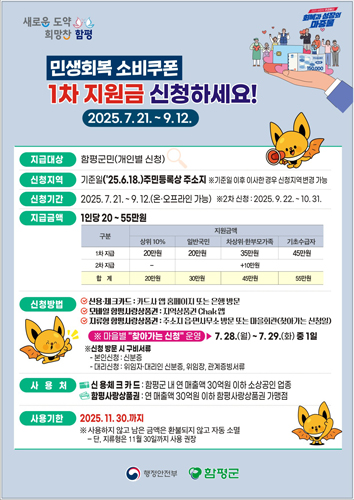 함평군, ‘찾아가는 신청 접수’로 전 군민 소비쿠폰 혜택 ‘속력’