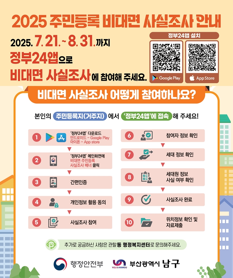 2025년 주민등록 사실조사 실시