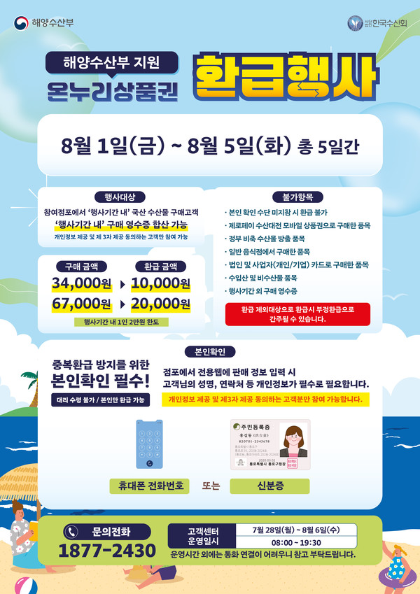 2025년 여름맞이 수산물 온누리상품권 환급행사 진행