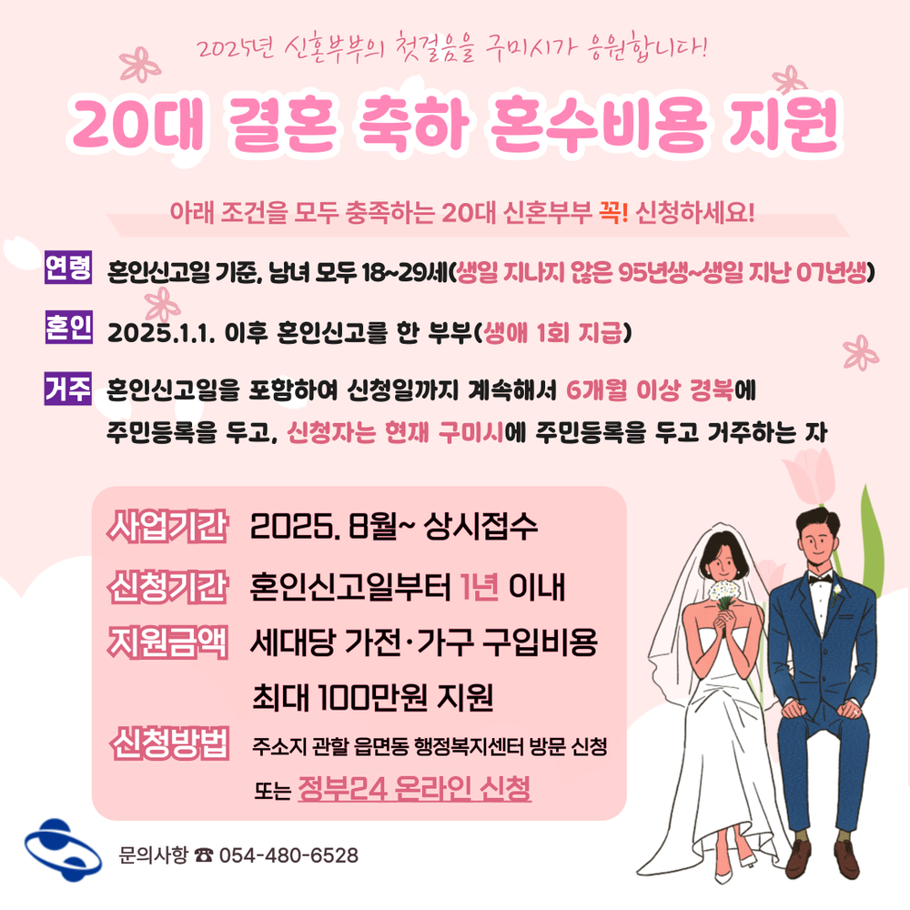 20대에 결혼하면 혼수 100만원! 구미시, 실속 정책 꺼냈다
