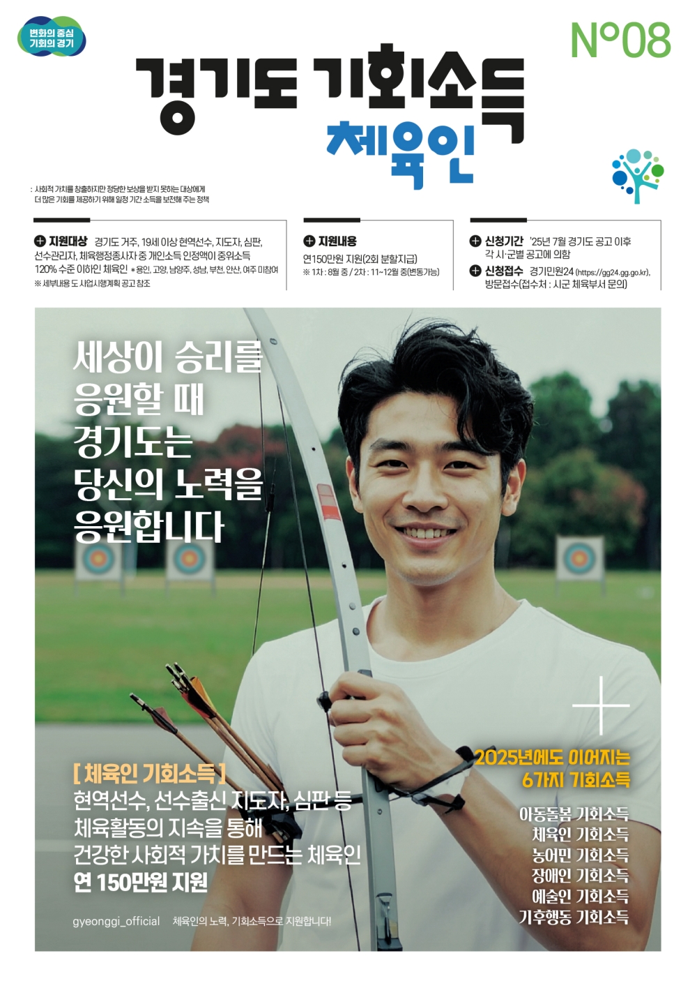 경기도, 대상·범위 대폭 확대된 ‘체육인 기회소득’ 7월부터 접수 시작
