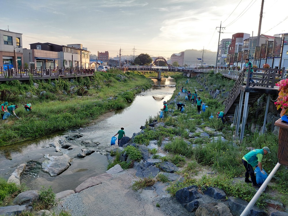 금산군 금산읍새마을지도자·부녀회, 금산천 일대 하천 환경정비