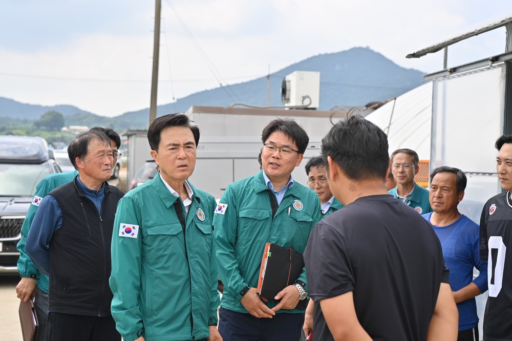 김태흠 지사, 호우 피해 복구 현장 점검