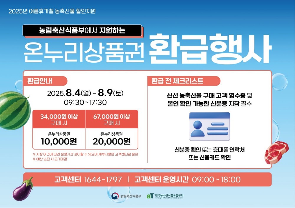 부천시, 전통시장 농축산물 구매 시 온누리상품권 환급행사 실시
