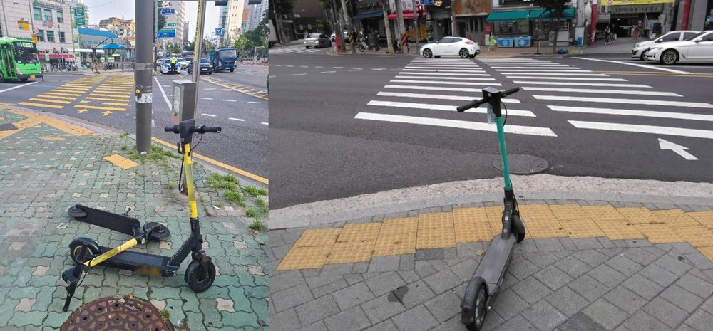 은평구, 불법 주·정차된 공유 전동킥보드 직접 정리 나서