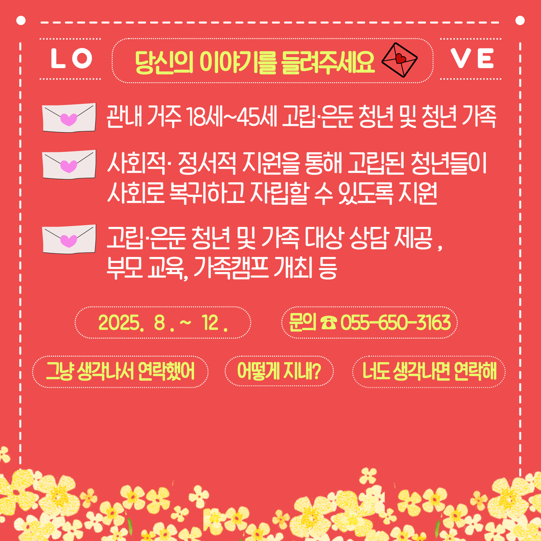 통영시 고립은둔 청년 및 가족, 사회로의 첫걸음