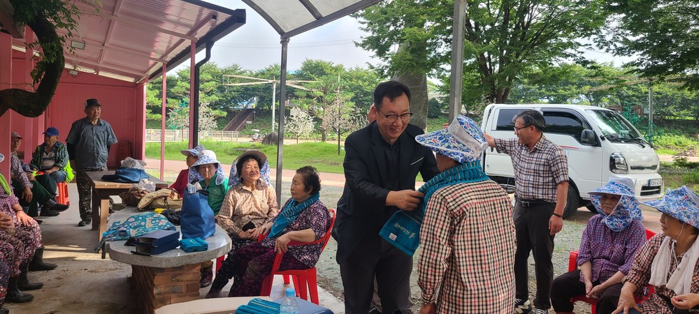 코오롱글로벌, 곡성군 석곡면 노인인자리 격려