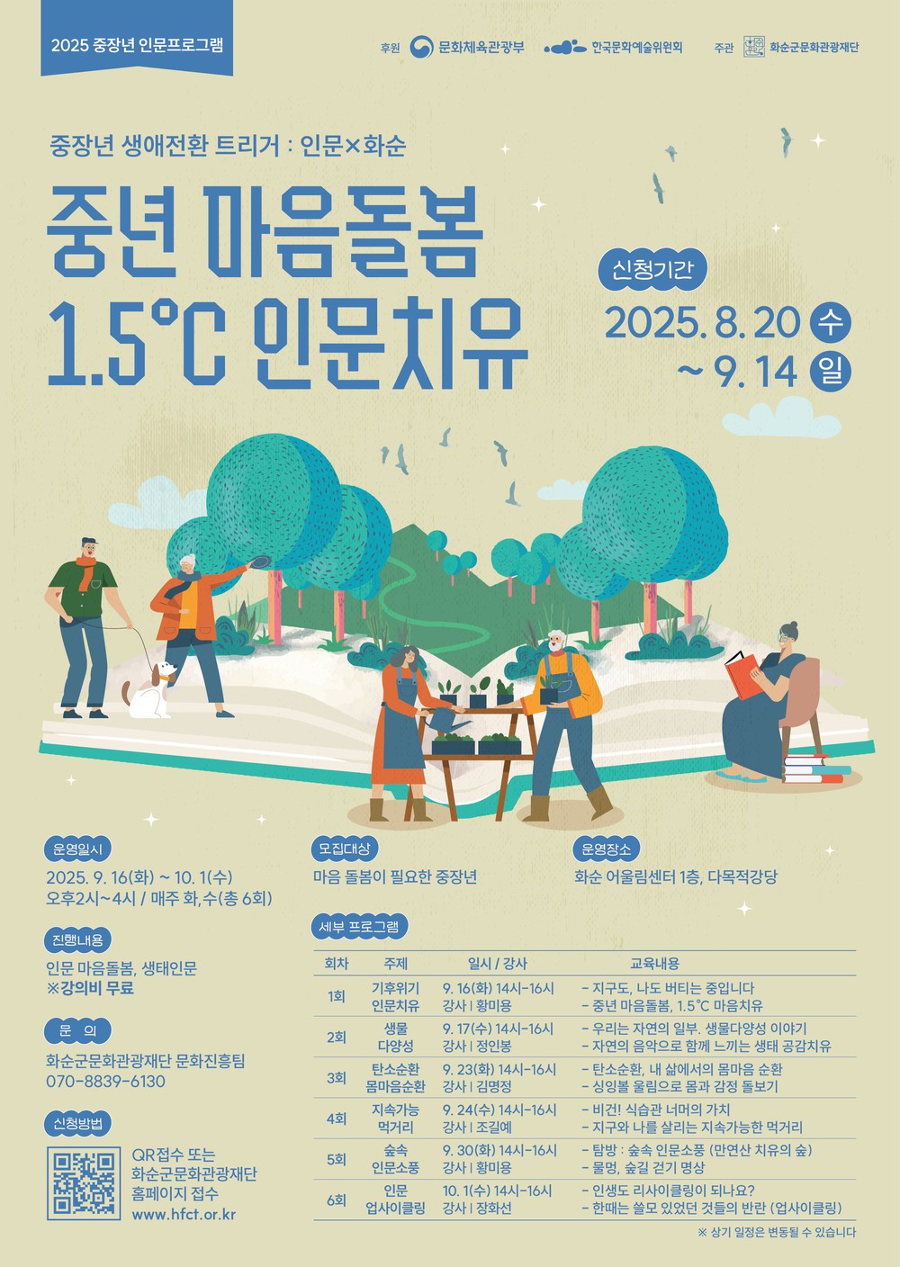 2025 인문프로그램 공모사업, 중장년 생애전환 트리거 : 인문X화순 진행