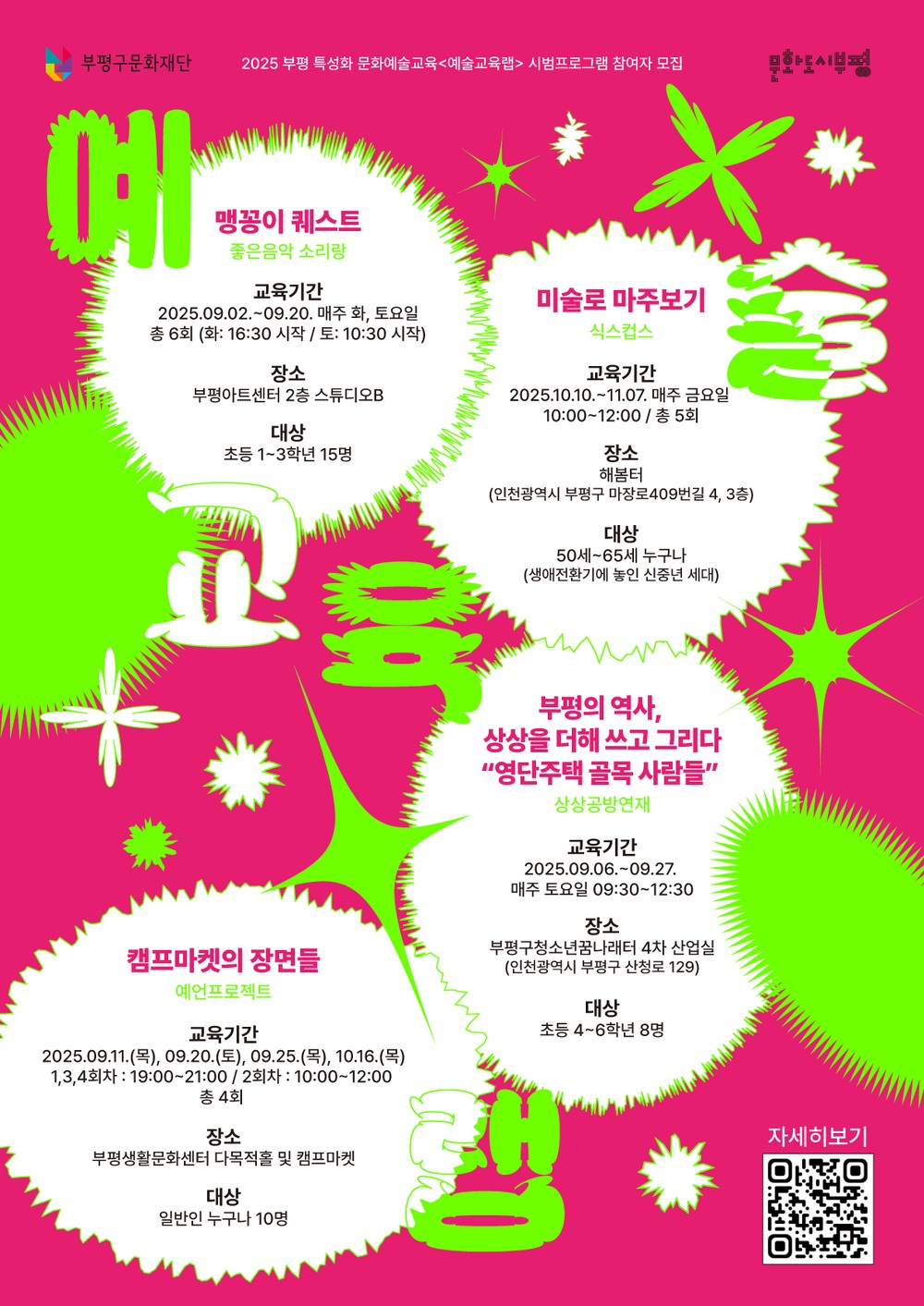 부평구문화재단, 지역특성화 문화예술교육 ‘예술교육랩’시범 프로그램 운영