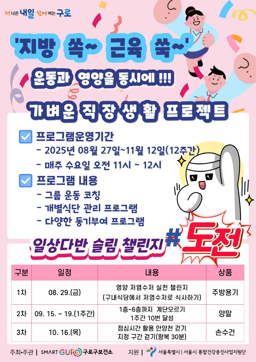 구로구, 비만 예방 ‘지방 쏙 근육 쑥’ 가벼운 직장생활 프로젝트 추진