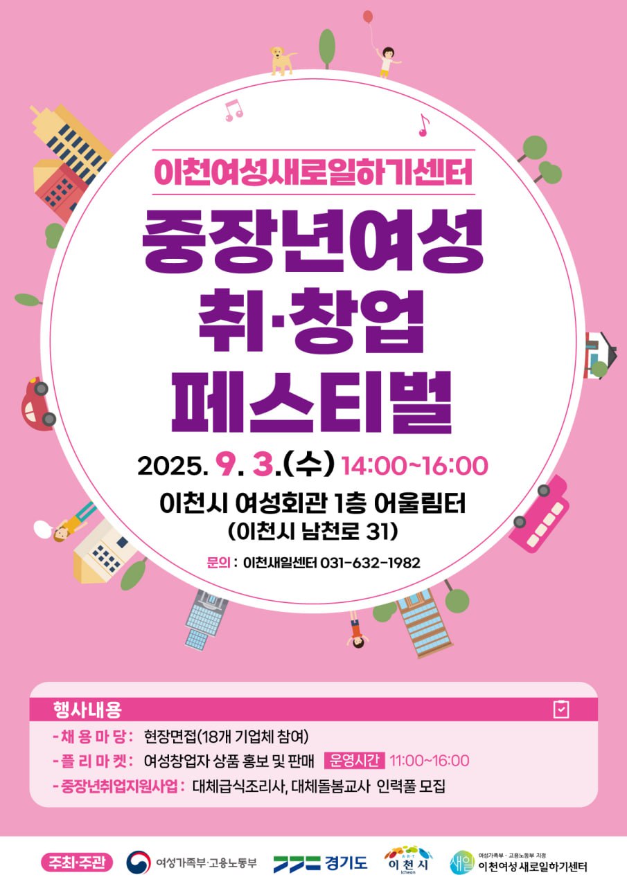 이천여성새로일하기센터, ‘중·장년 여성 취·창업 페스티벌’ 개최