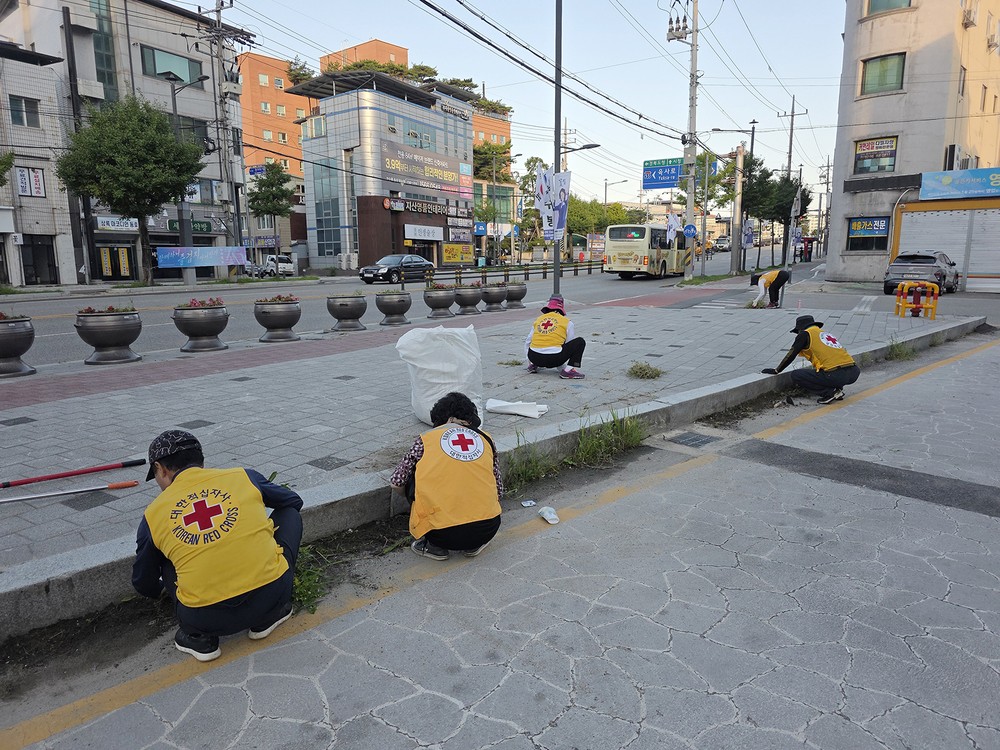 함께하는 용상동, 보행로 잡초 제거로 공동체 의식 빛나