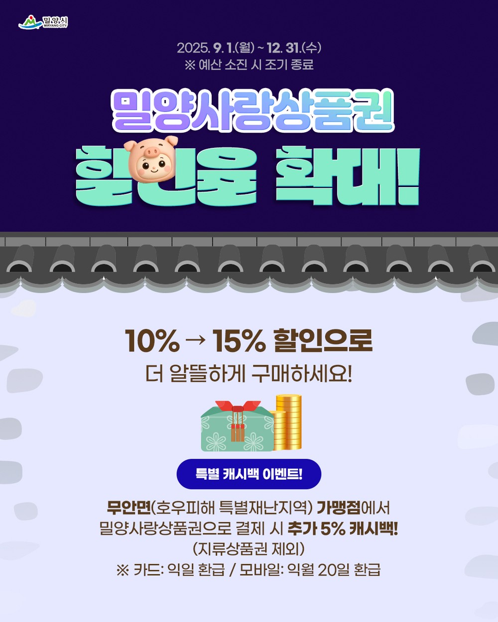 밀양시, 밀양사랑상품권 1,000억원 확대 발행