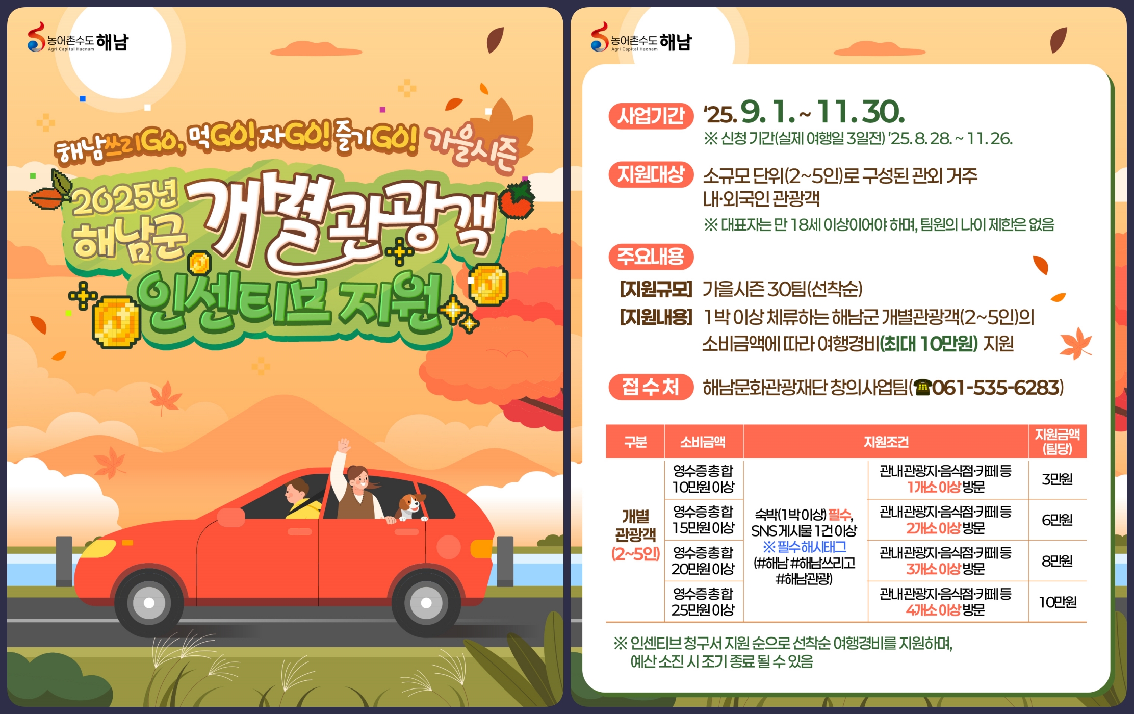 ‘해남쓰리GO 여행’ 체류형 관광객에 최대 10만원 지원