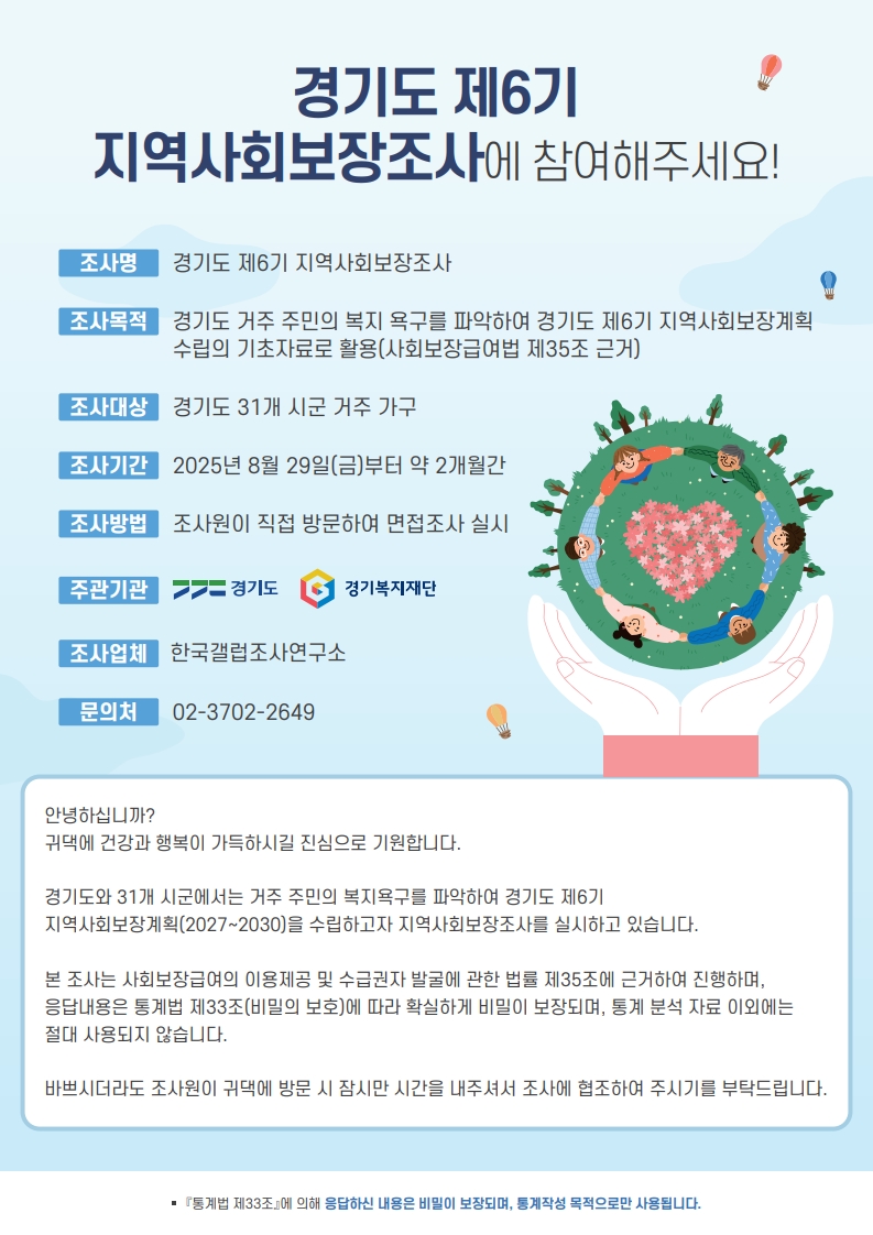 ‘2025년 시흥시 지역사회보장조사’ 실시
