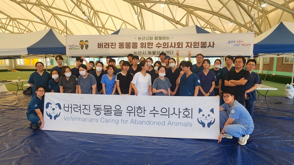 버려진 동물을 위한 수의사회, 논산시 동물보호센터에서 의료봉사 나서