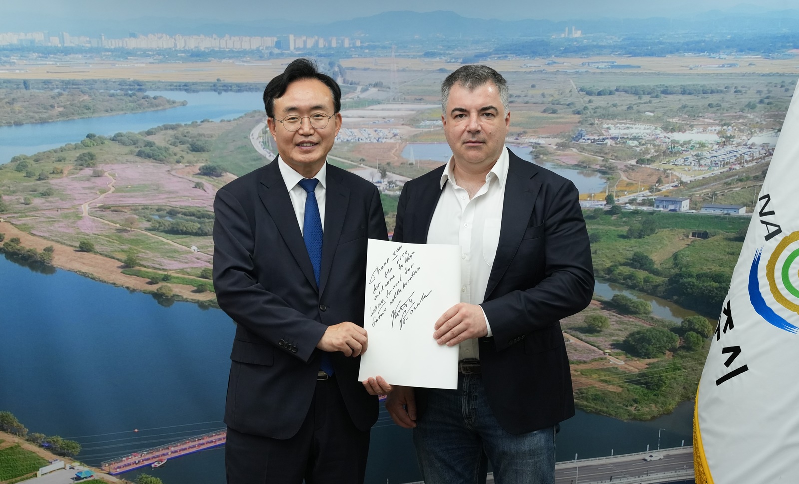 윤병태 나주시장, ‘노벨물리학상 수상’ 노보셀로프 교수와 환담