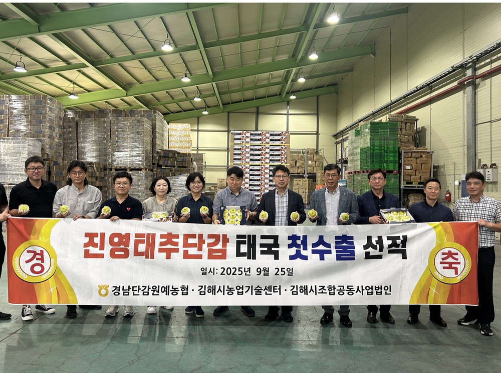 ‘김해진영 태추단감’ 첫 수출길 올라