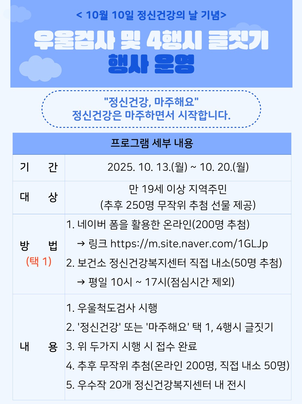 함양군, “정신건강, 4행시로 마주해요!”