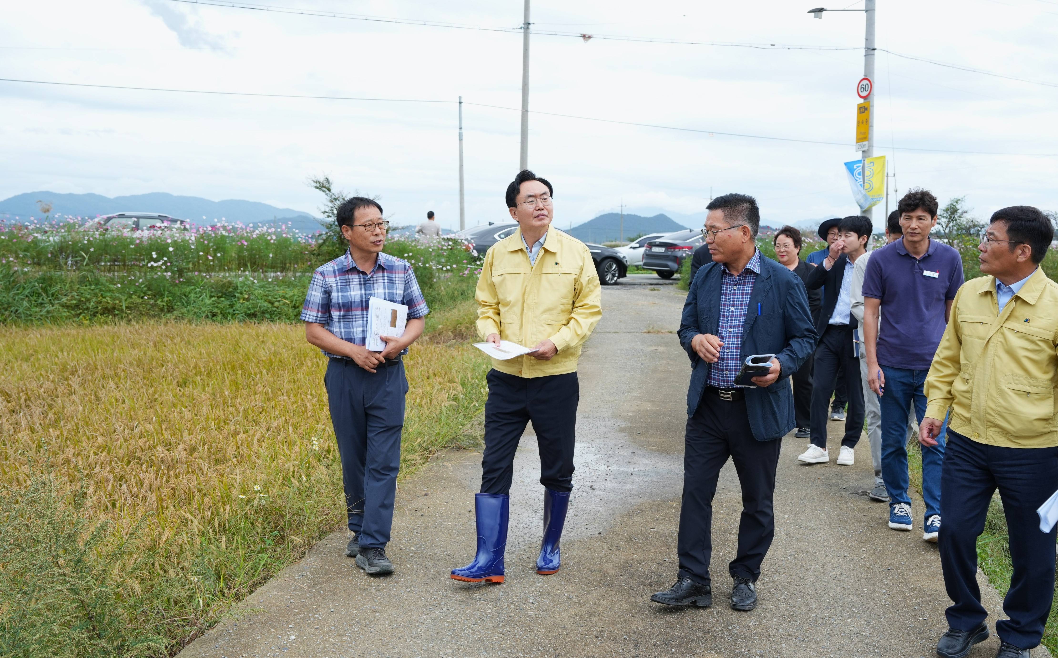 윤병태 나주시장, 벼 깨씨무늬병 피해 현장 점검