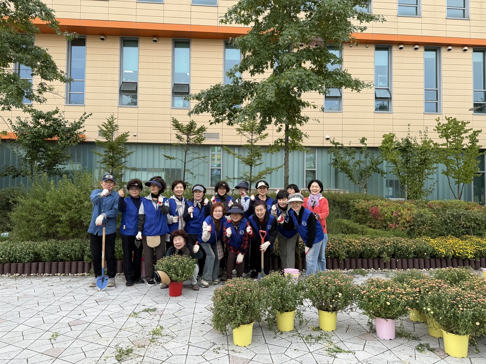 새롬동, 가을 정취 풍기는 마을정원 초화 식재
