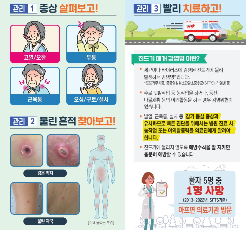김천시, 가을철 진드기매개 감염병 주의 당부