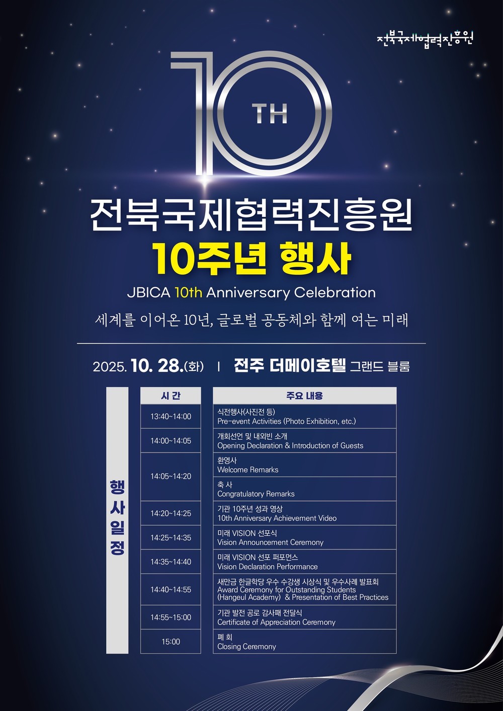 전북국제협력진흥원, 창립 10주년 맞아‘VISION 2035’선포