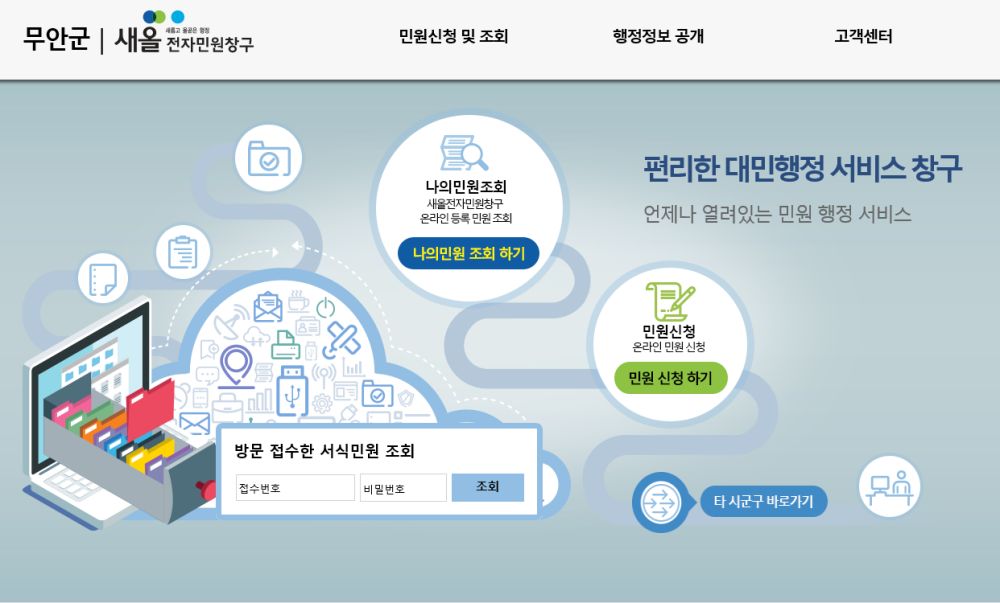 무안군, 전자민원창구 개설로 국민신문고 대체
