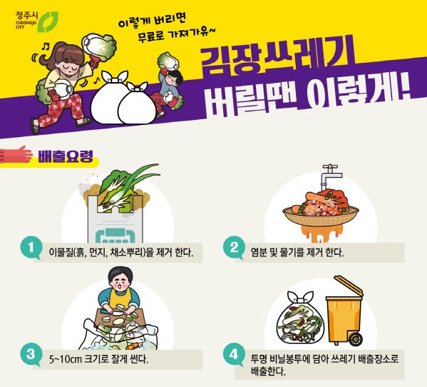 청주시, 김장 쓰레기 무료 수거… 12월 20일까지