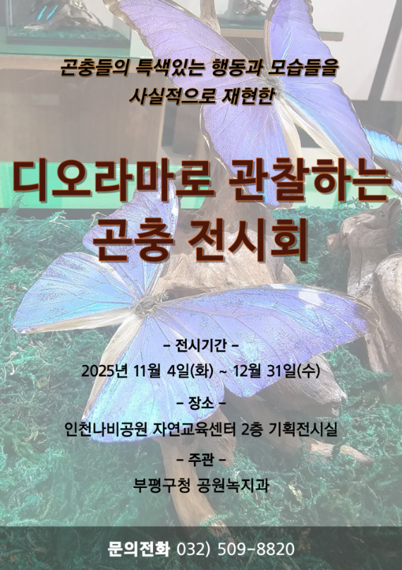 인천나비공원, ‘디오라마로 관찰하는 곤충 전시회’개최
