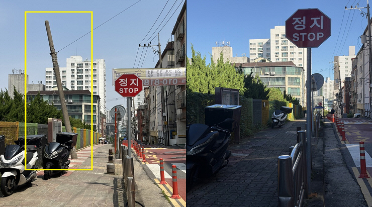 미추홀구, 통학로 보행 안전을 위한 ‘전신·통신주 정비사업’ 완료