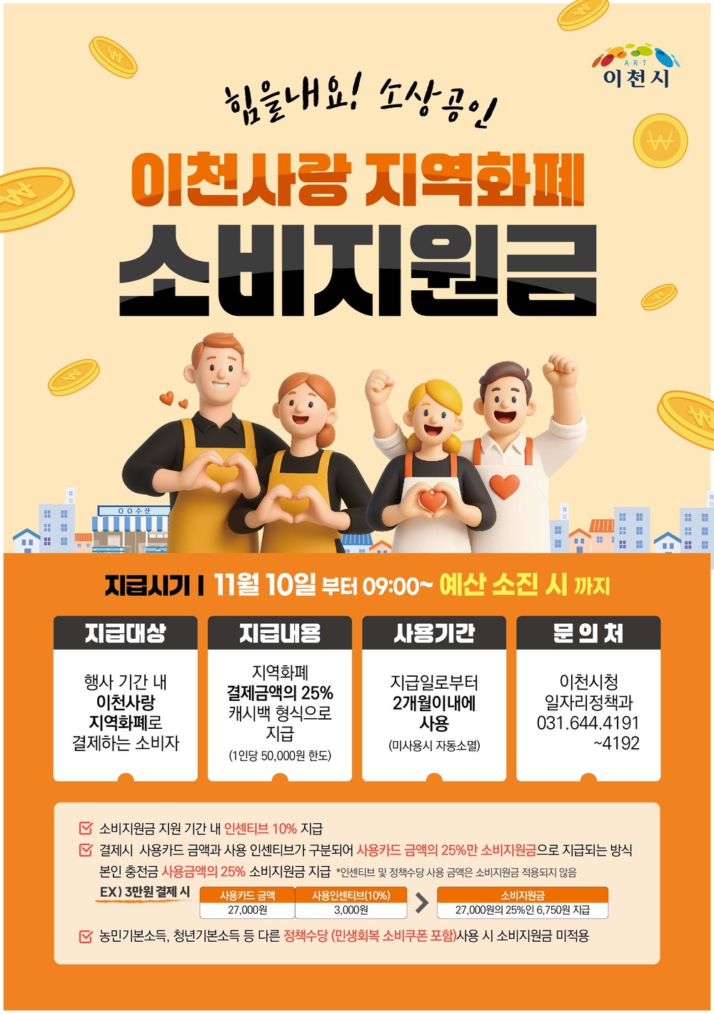이천시, 경기이천사랑 지역화폐 ‘힘을 내요! 소상공인’ 이벤트 추진