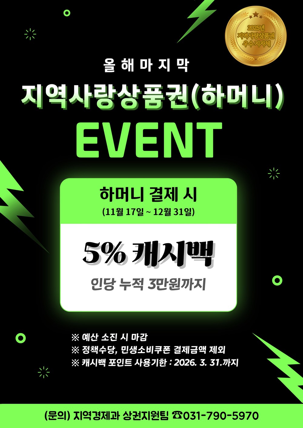 하남시, ‘하머니 5% 캐시백’으로 연말 소비 촉진 나선다