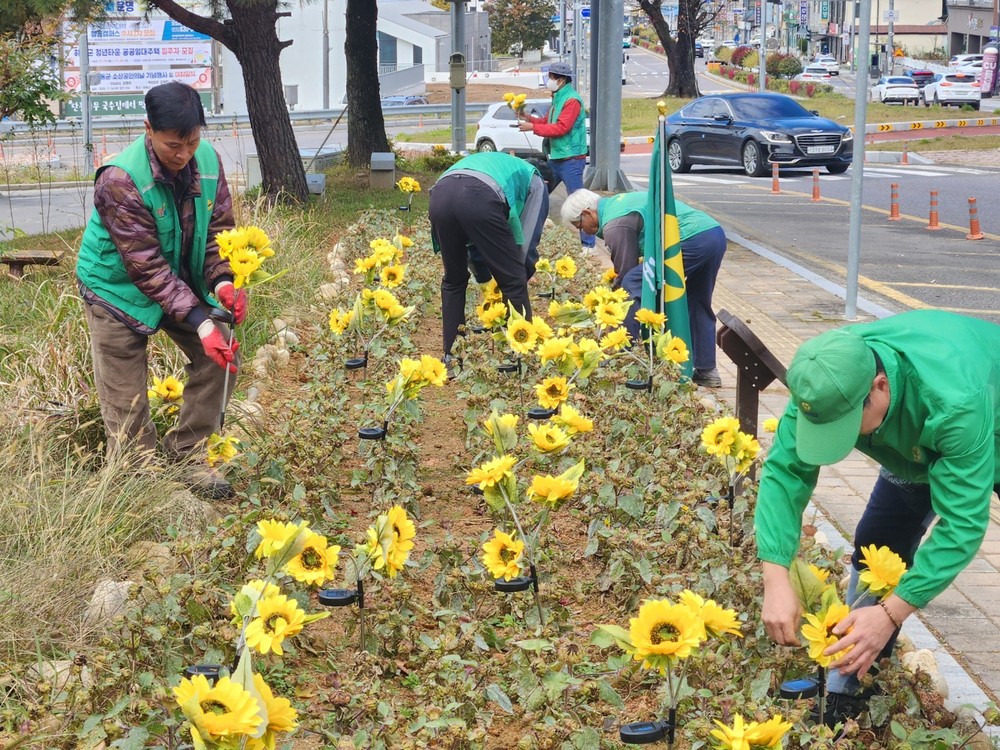 새마을운동 하동군지회, 새마을 꽃동산에 조명으로 활기 더해