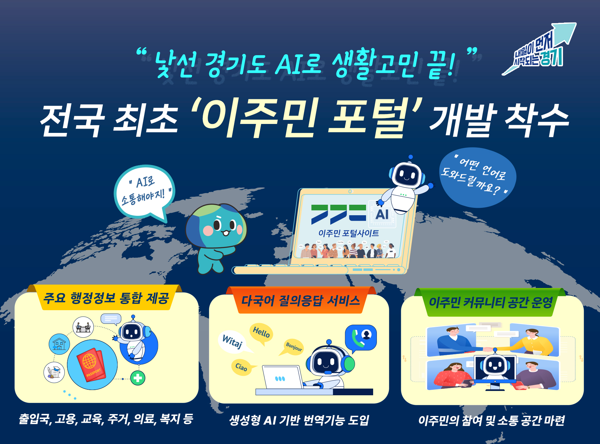 경기도, 전국 최초 인공지능 기반 ‘이주민 포털’ 개발 착수
