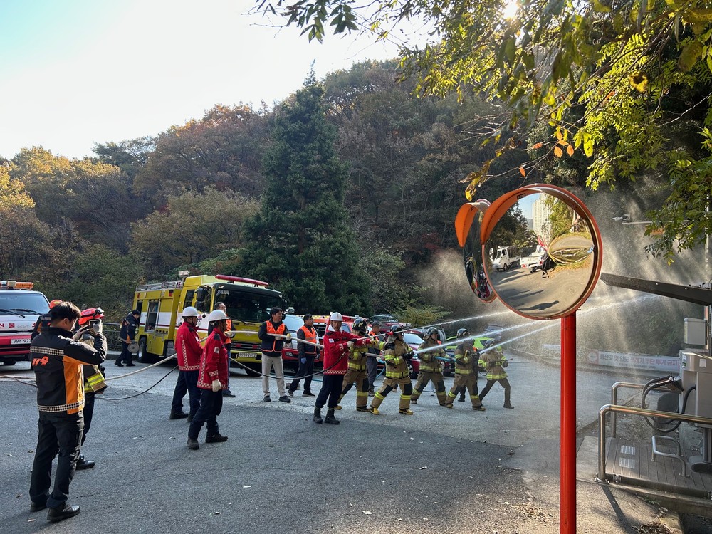거제시, 유관기관 합동 산불 진화훈련 실시