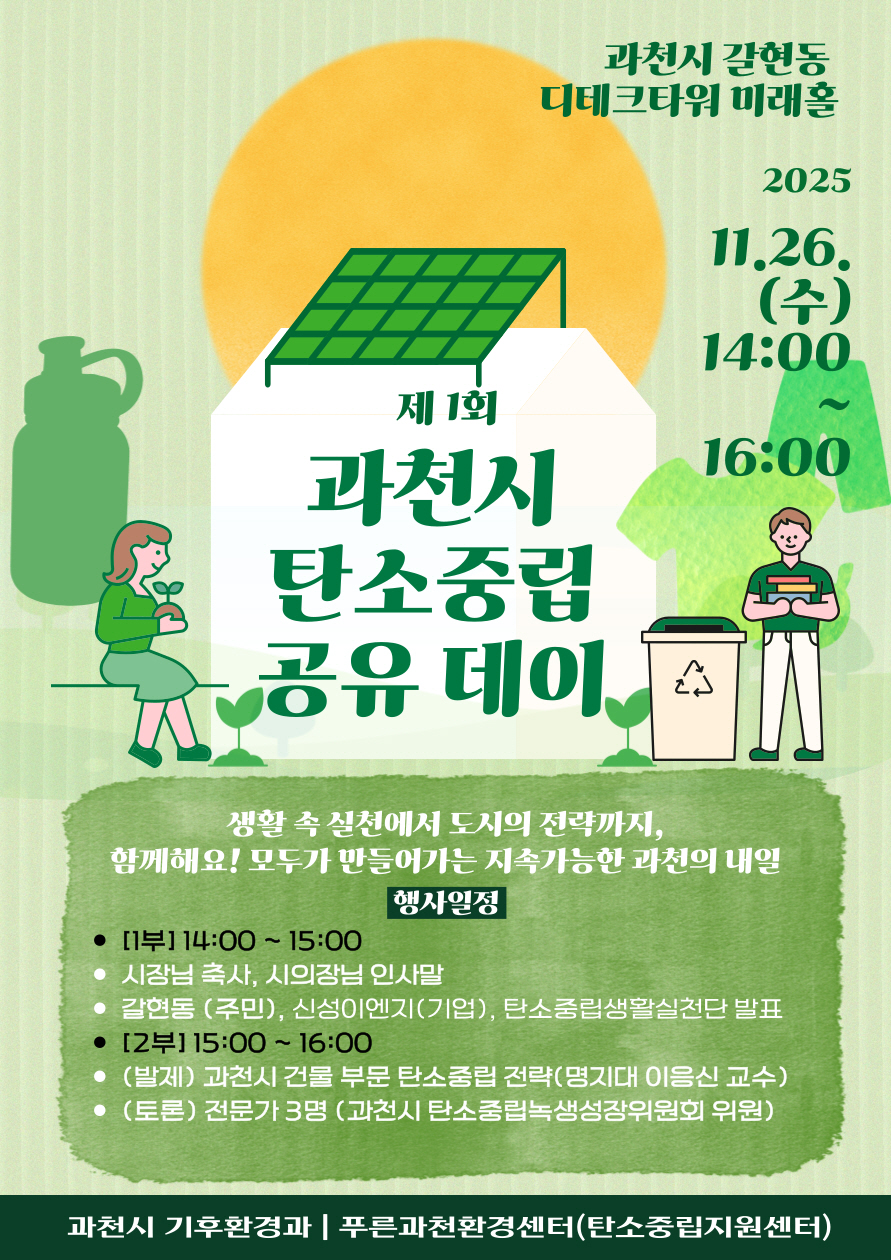 과천시, 탄소중립 실천 확산 위한 ‘2025 공유데이’ 개최