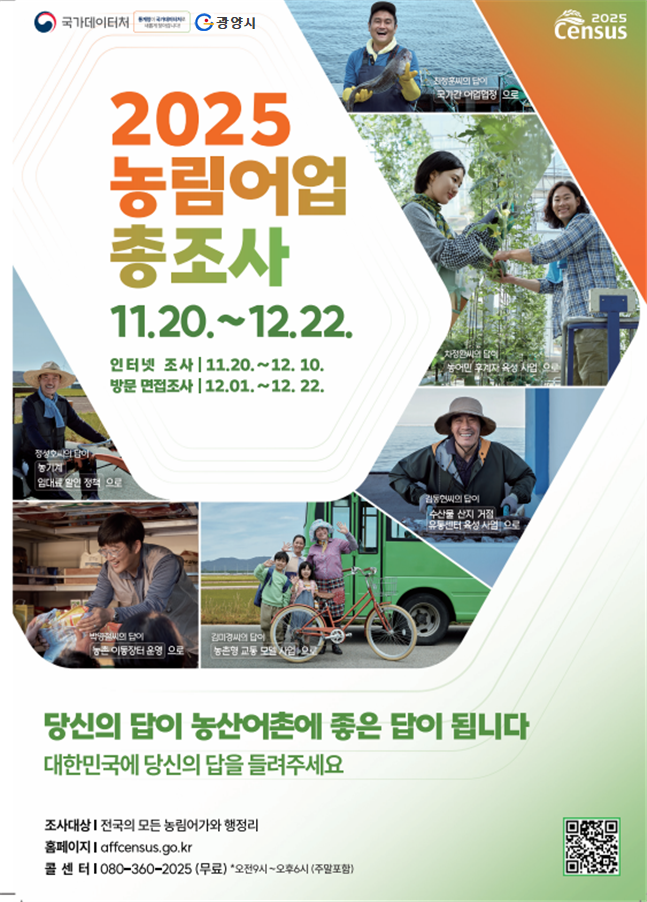 광양시, ‘2025 농림어업총조사’ 실시