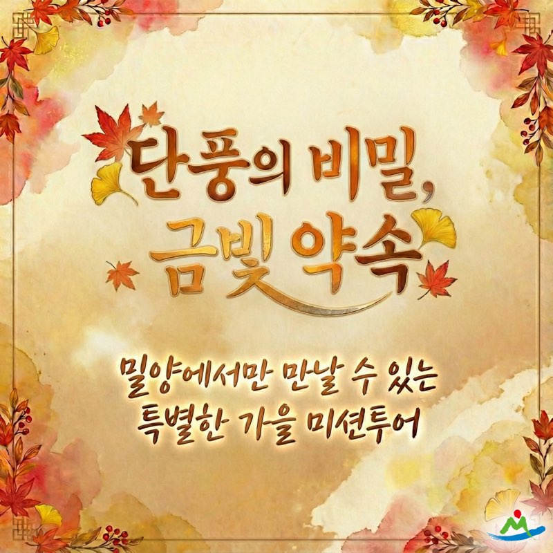 밀양시, 금빛 단풍 따라 떠나는 ‘금(金)길 미션투어’추진