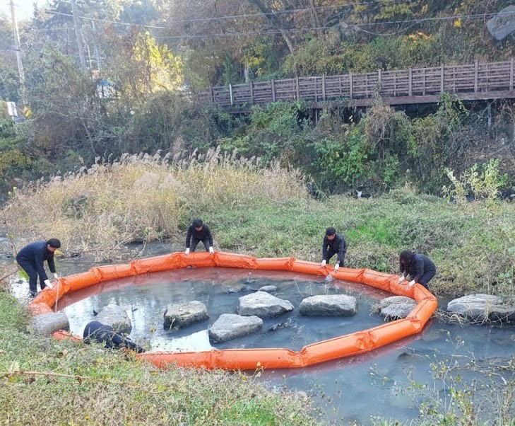 고성군, 수질오염사고 대비 자체 방제훈련 실시