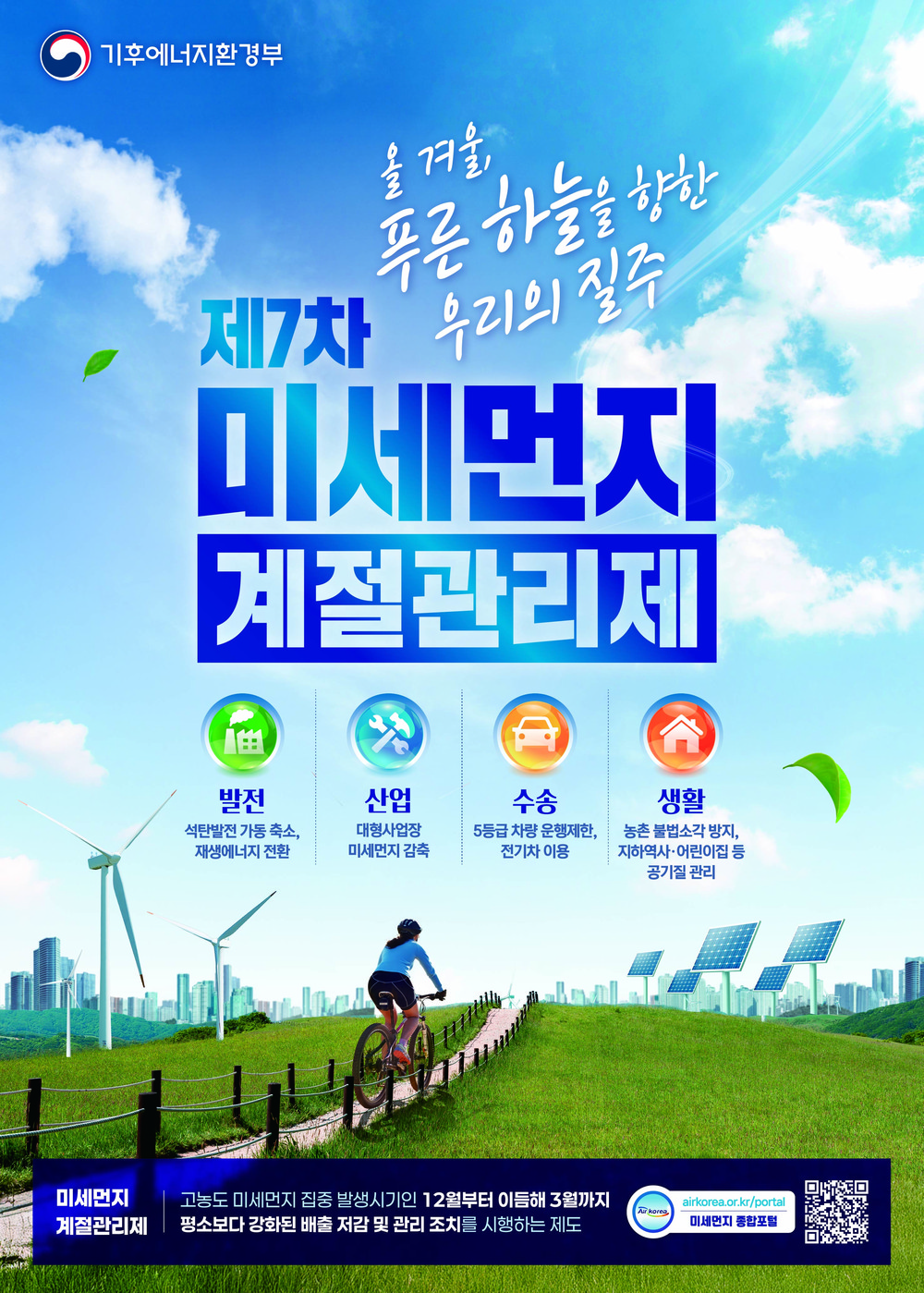 광명시, 겨울철 미세먼지 잡는다… ‘제7차 미세먼지 계절관리제’ 내년 3월까지 시행