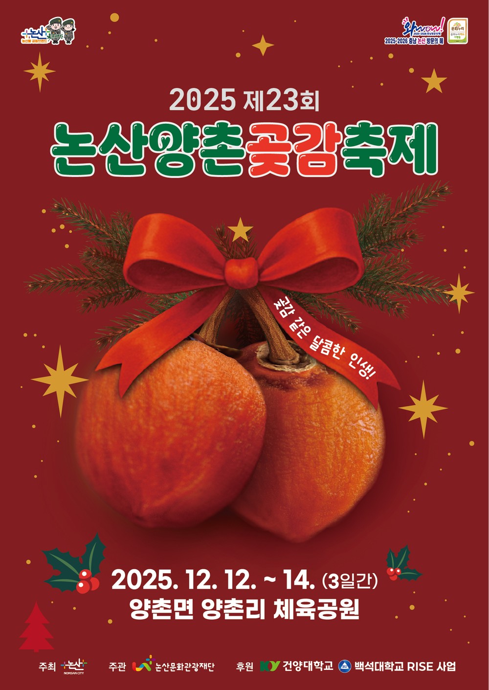 달콤한 곶감과 미리 만나는 크리스마스… ‘2025 논산양촌곶감축제’ 12일 개막