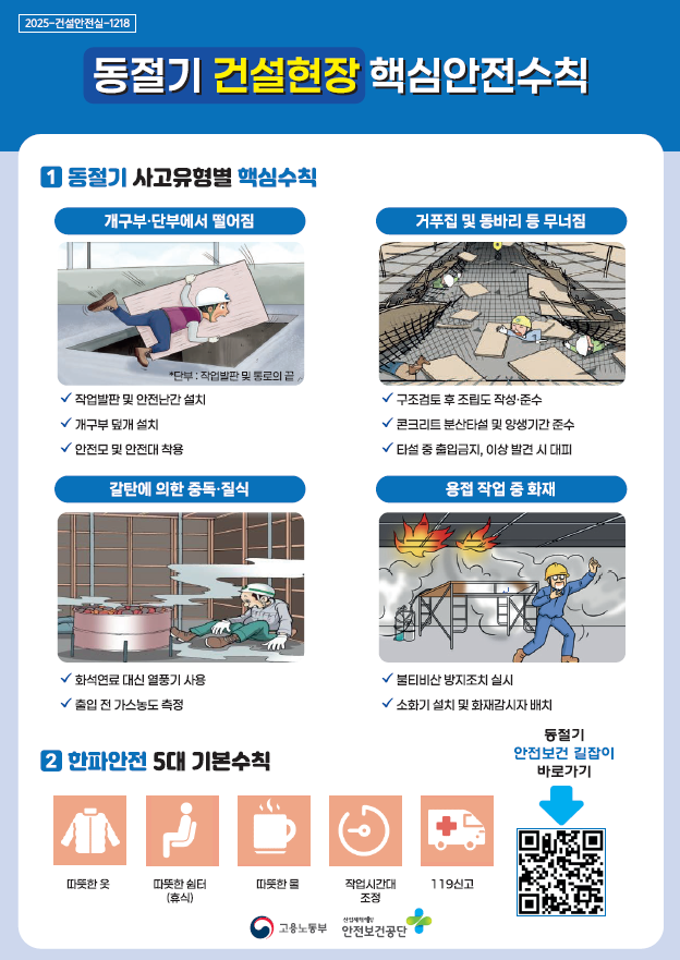 금산군, 동절기 건설현장 한파 안전수칙 준수 당부