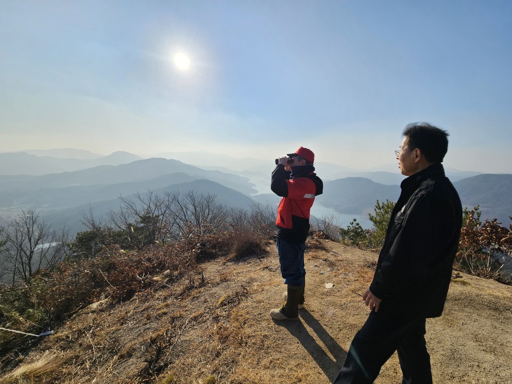 합천읍, 산불 최일선 논덕산 초소 점검
