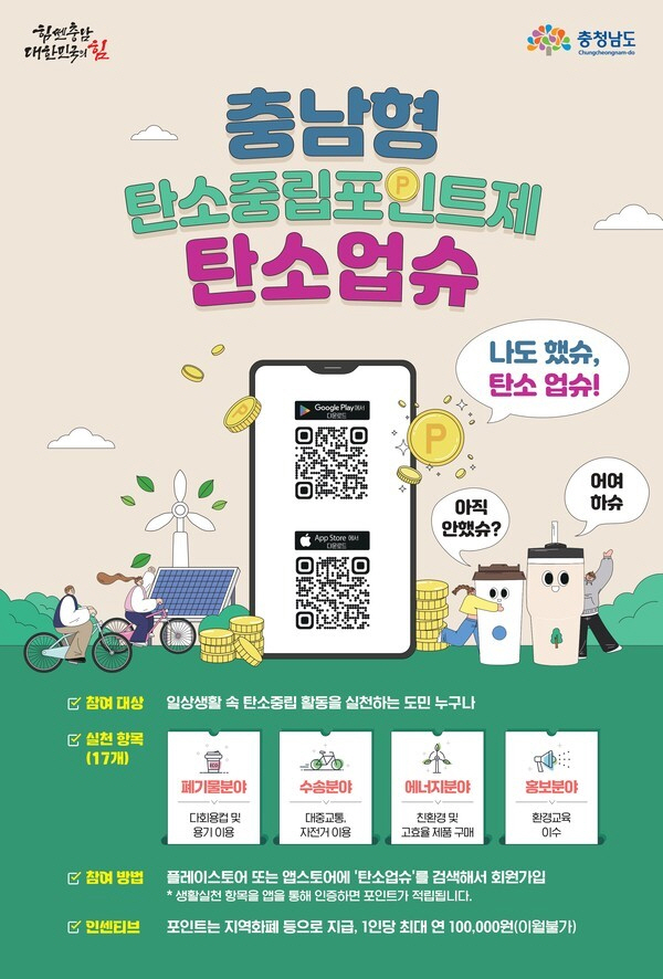 공주시, ‘충남형 탄소중립포인트제(탄소업슈)’ 인센티브 지급