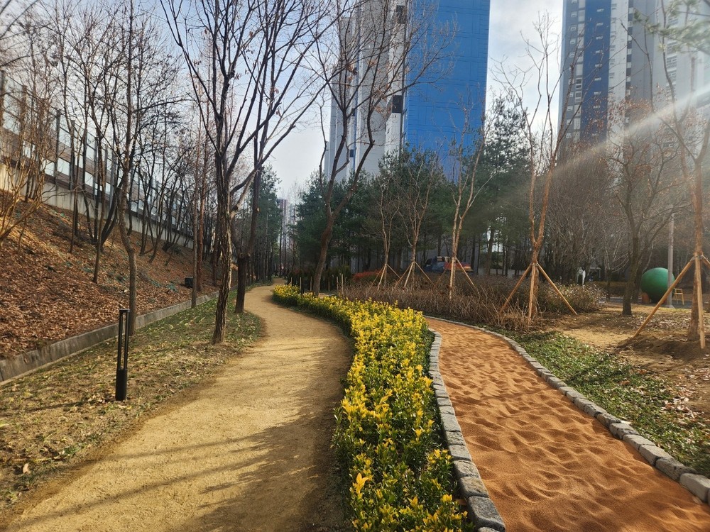 대구 동구, 봉무동 완충녹지 맨발산책로 조성 완료