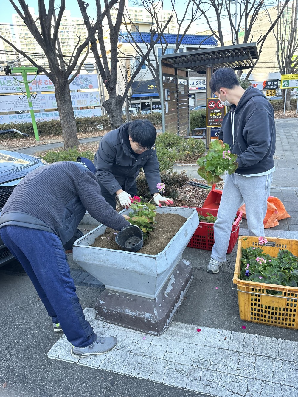 망미2동 겨울맞이 초화식재 및 환경정비 실시