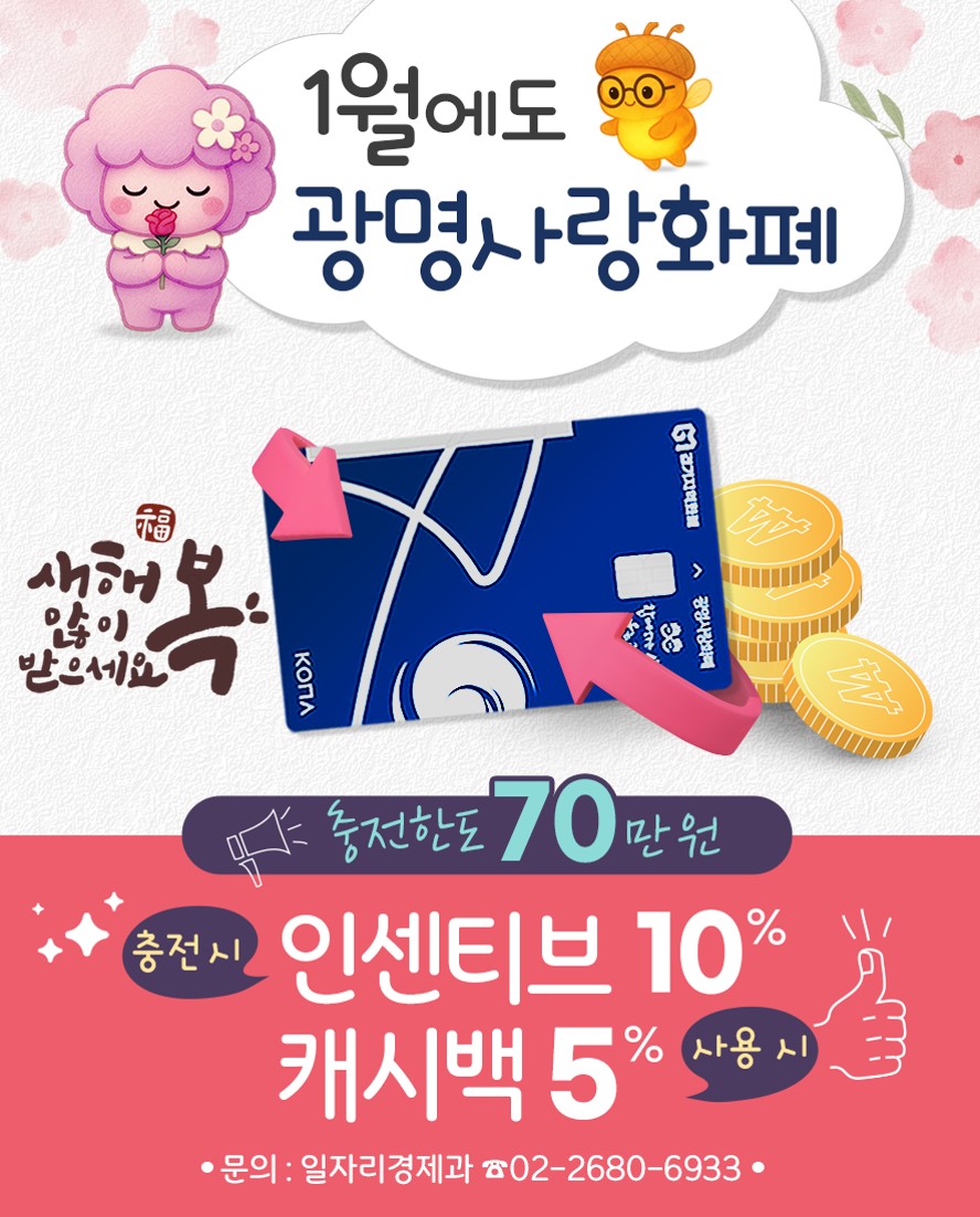 광명시, 병오년 새해에도 지역경제 최우선… 1월 광명사랑화폐 인센티브 최대 7만 원에 캐시백까지
